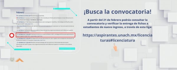 Convocatoria para la Lic en Arquitectura